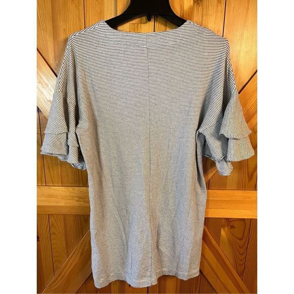 Lucky Brand Striped Ruffled Sleeve Shift Dress Size Small (2801) - Picture 6 of 6